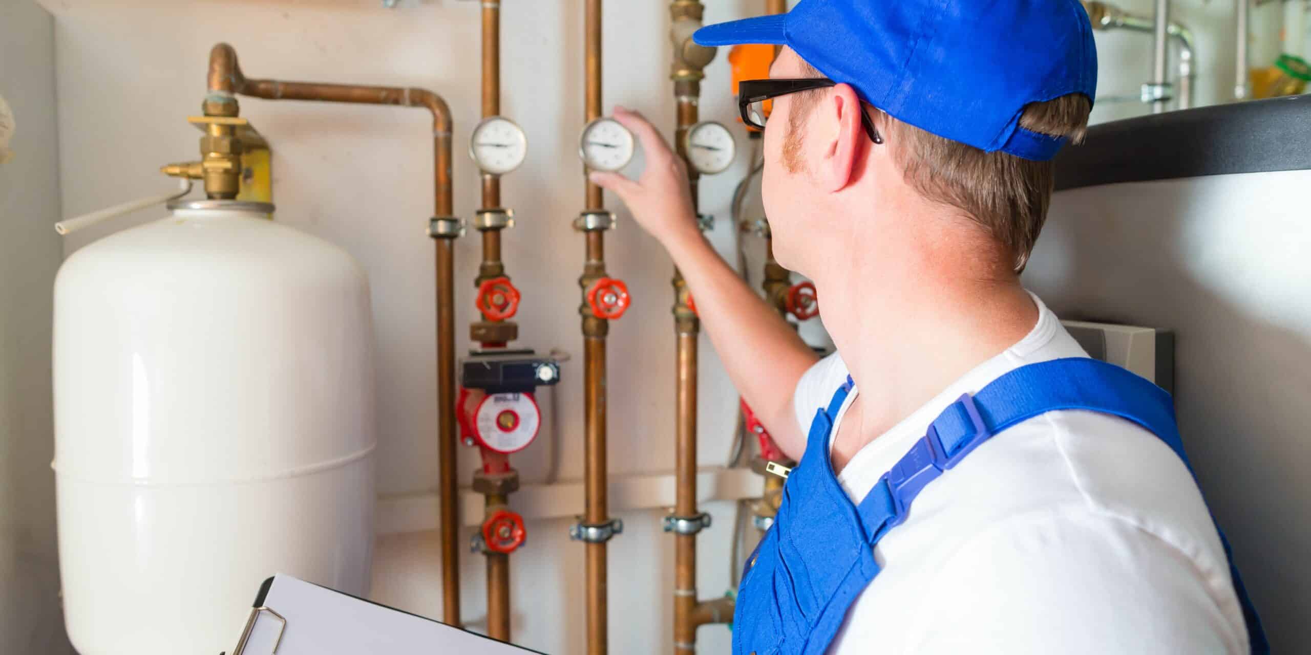 Man checking a water tank